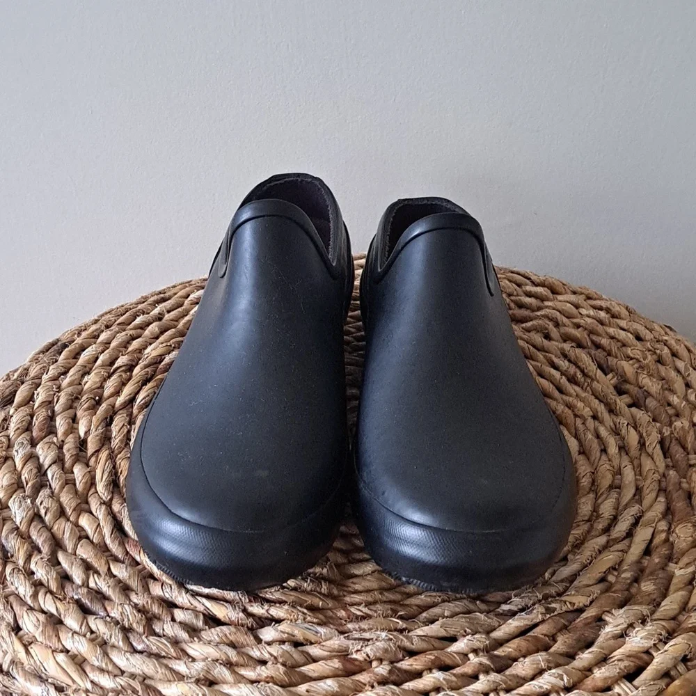 Bogs Womens‎ Patch Black Waterproof Rubber Garden/Rain/Outdoor Slip-On Shoes S-9